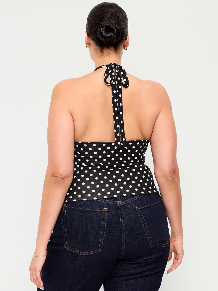 Image number 8 showing, Jersey Cinch-Front Halter Top