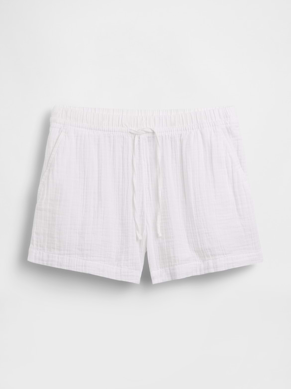 4" Mid Rise Cotton Gauze Easy Shorts