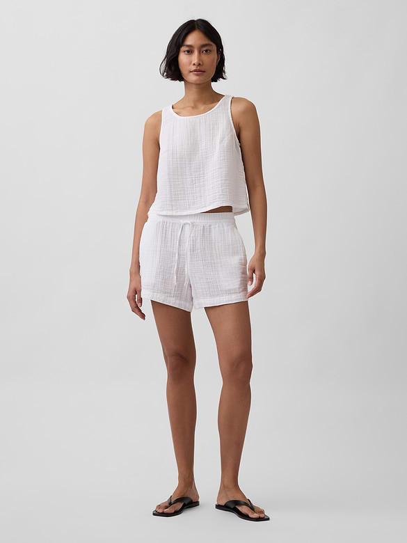 4" Mid Rise Cotton Gauze Easy Shorts