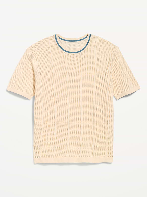 Relaxed Mesh-Knit T-Shirt