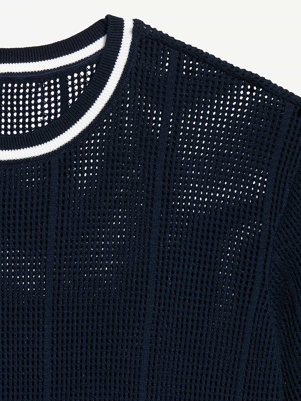 Relaxed Mesh-Knit T-Shirt