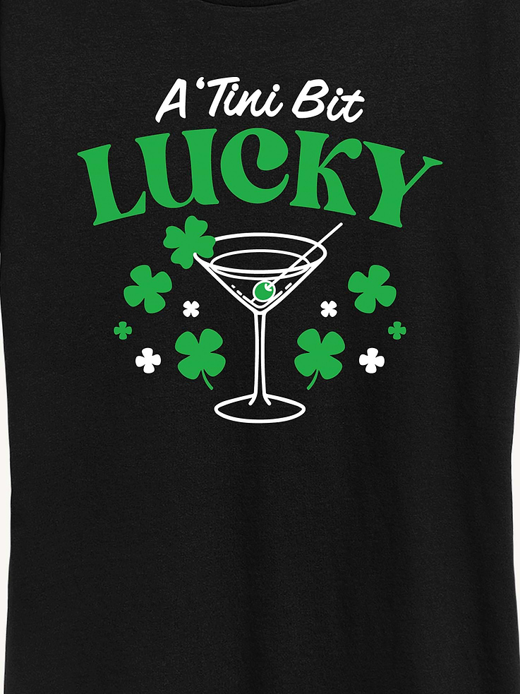 Image number 2 showing, A Tini Bit Lucky Short Sleeve Classic Fit Graphic T-Shirt
