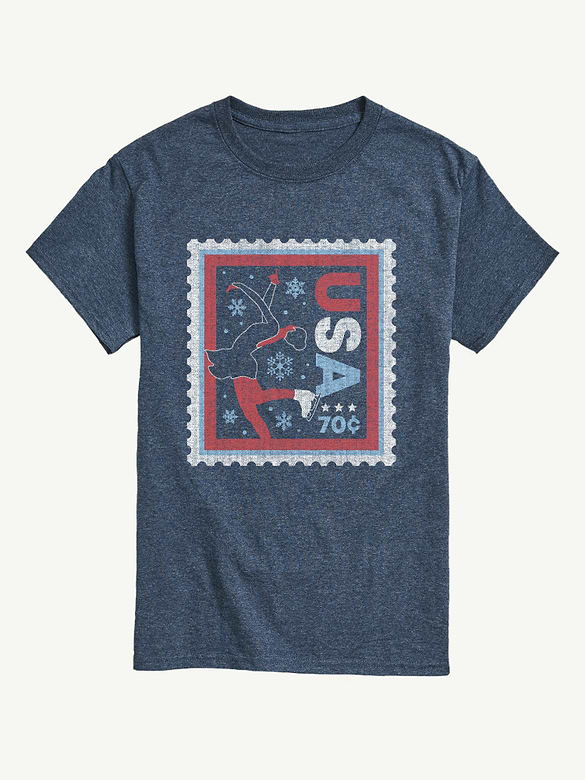 Figure Skater Stamp Short Sleeve Graphic T-Shirt