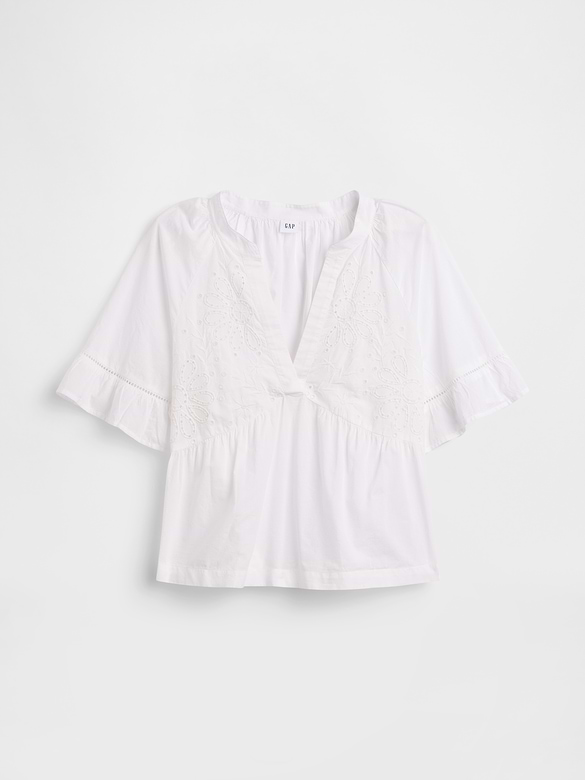 Relaxed Eyelet Top