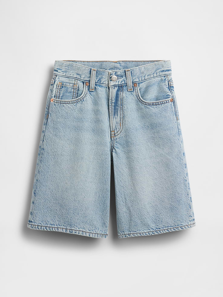Image number 2 showing, Kids Mid Rise Longline Denim Shorts