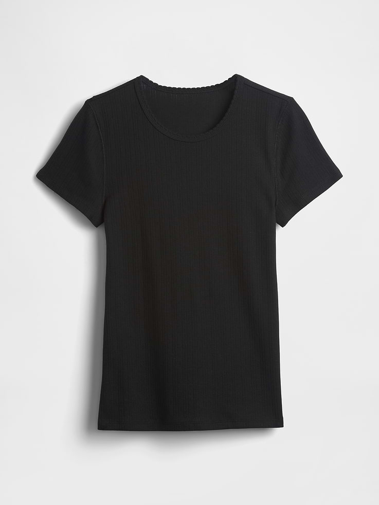 Image number 5 showing, Pointelle Crewneck T-Shirt