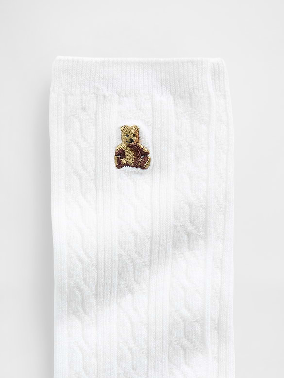Brannan Bear Cable-Knit Crew Socks