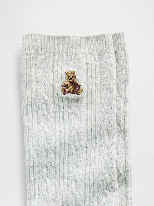 Brannan Bear Cable-Knit Crew Socks