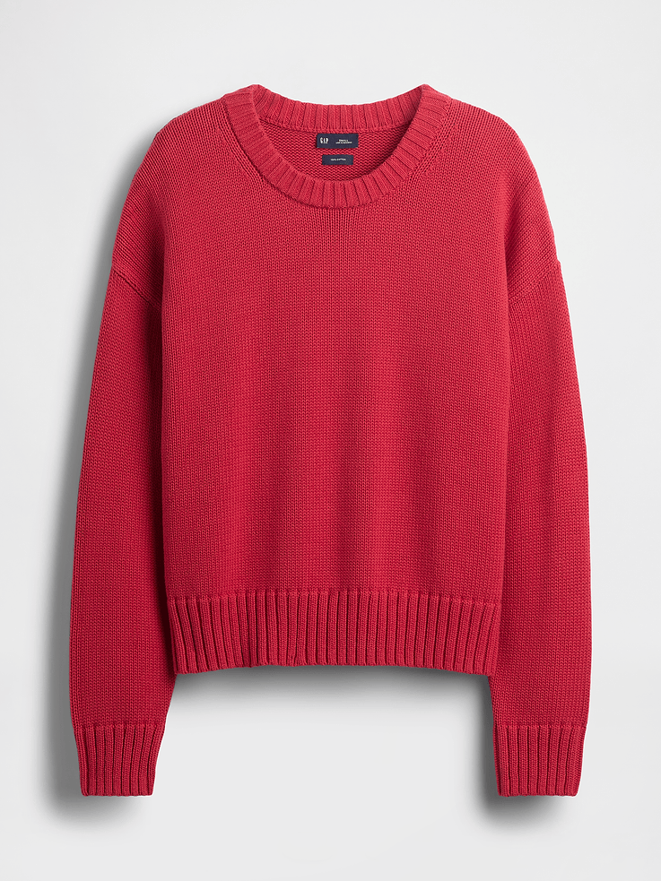Image number 5 showing, 100% Cotton Oversized Crop Sweater