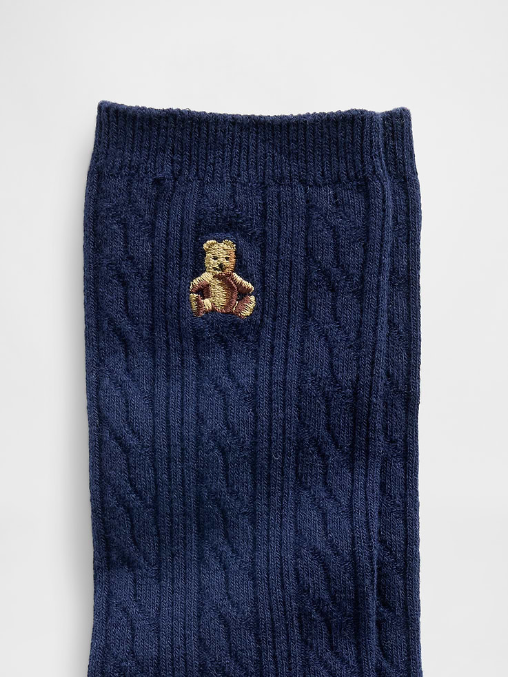 Image number 2 showing, Brannan Bear Cable-Knit Crew Socks