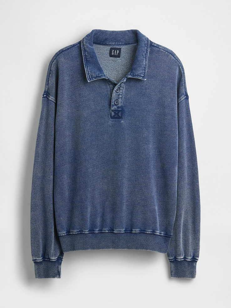 L'image numéro 5 présente Polo surdimensionné en jersey bouclette VintageDoux