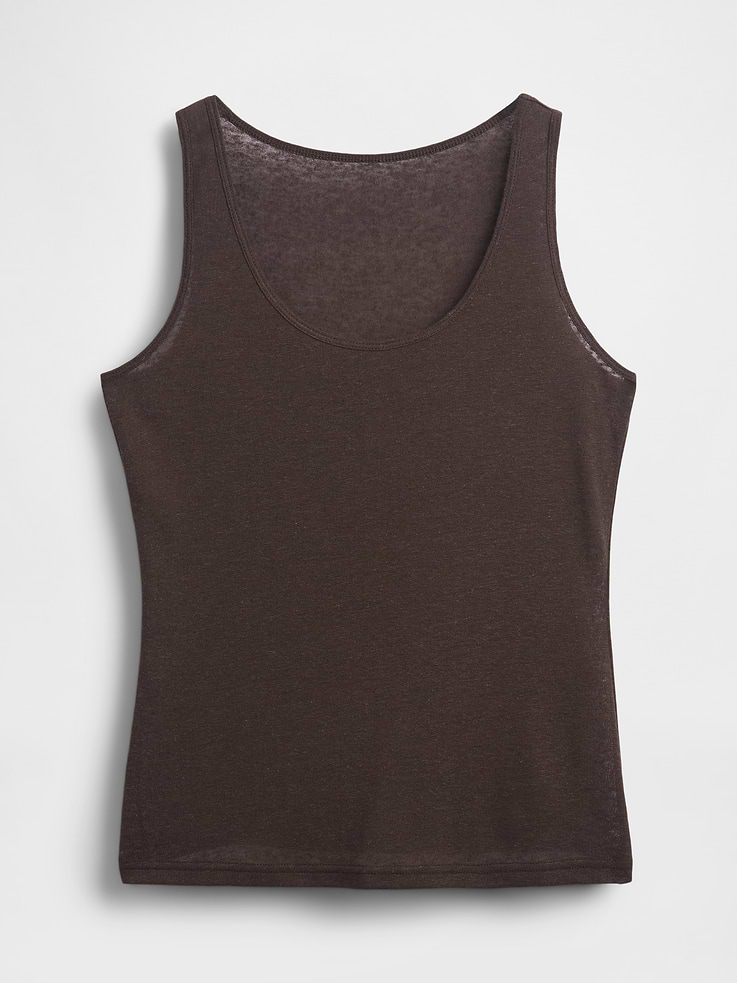 L'image numéro 4 présente Camisole en mélange de lin