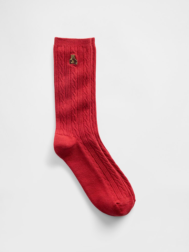 Image number 1 showing, Brannan Bear Cable-Knit Crew Socks