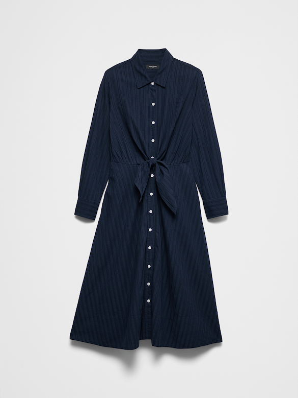 Wrap-Tie Midi Shirtdress