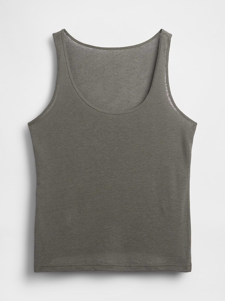 Image number 5 showing, Linen-Blend Tank Top