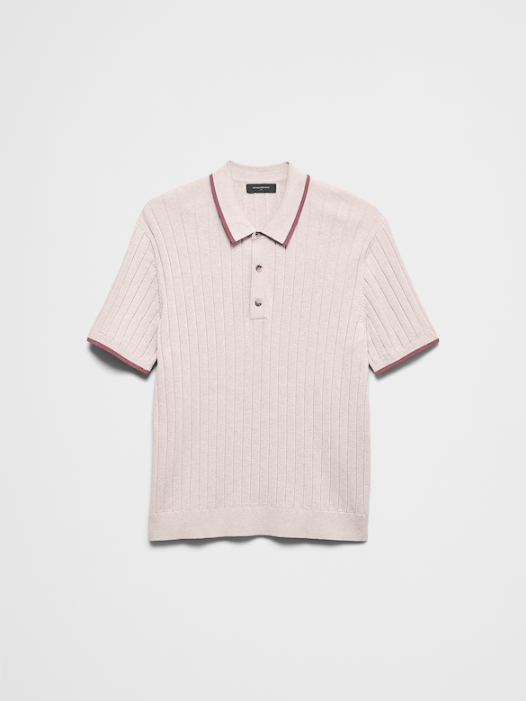 Wide-Ribbed Sweater Polo