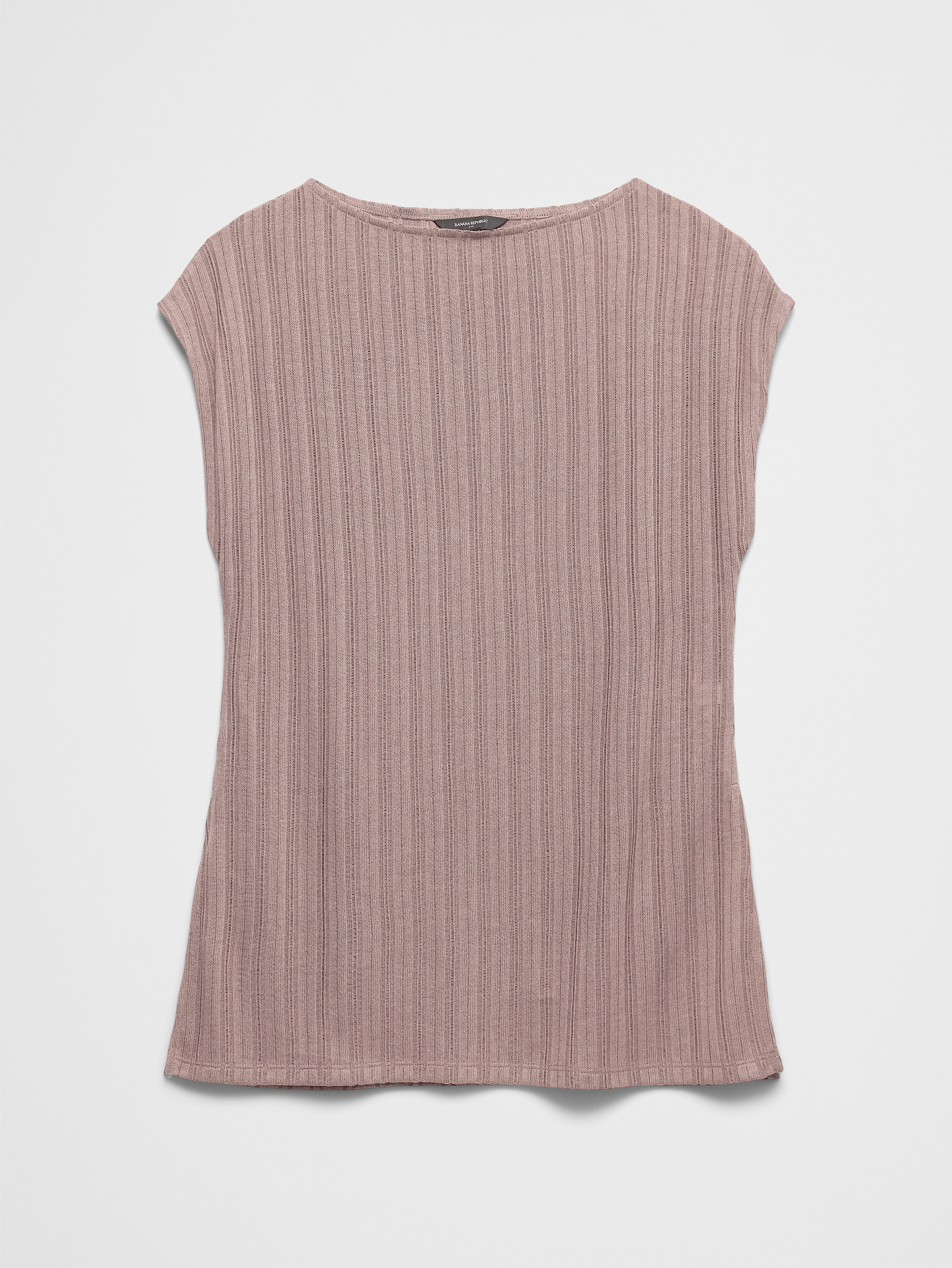 Image number 4 showing, Sheer Ribbed Straight-Neck Top