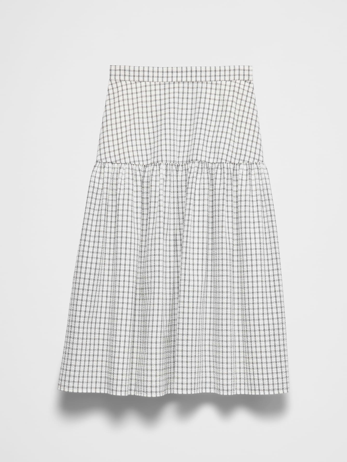 Image number 7 showing, Linen-Blend Tiered Midi Skirt
