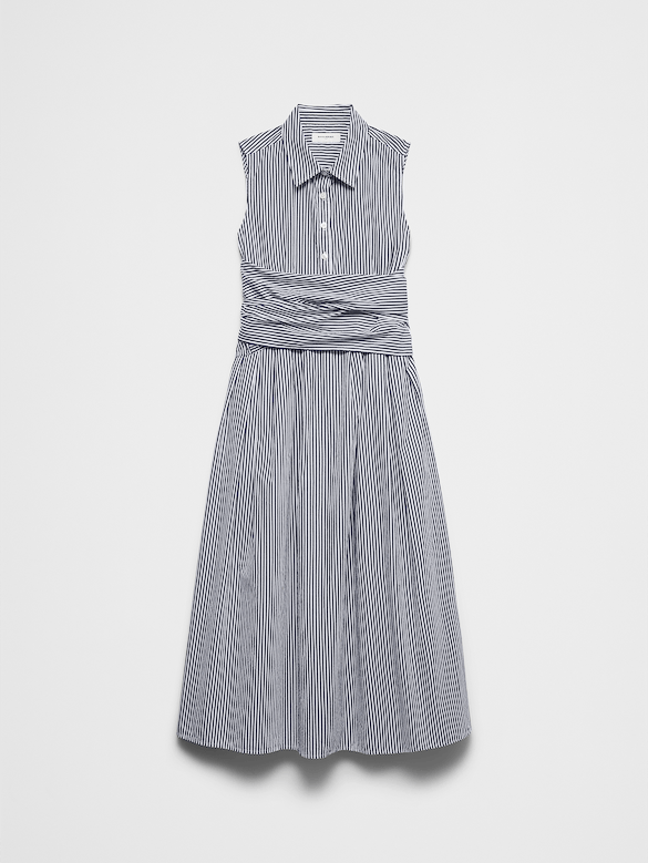Poplin Wrapped Midi Shirtdress