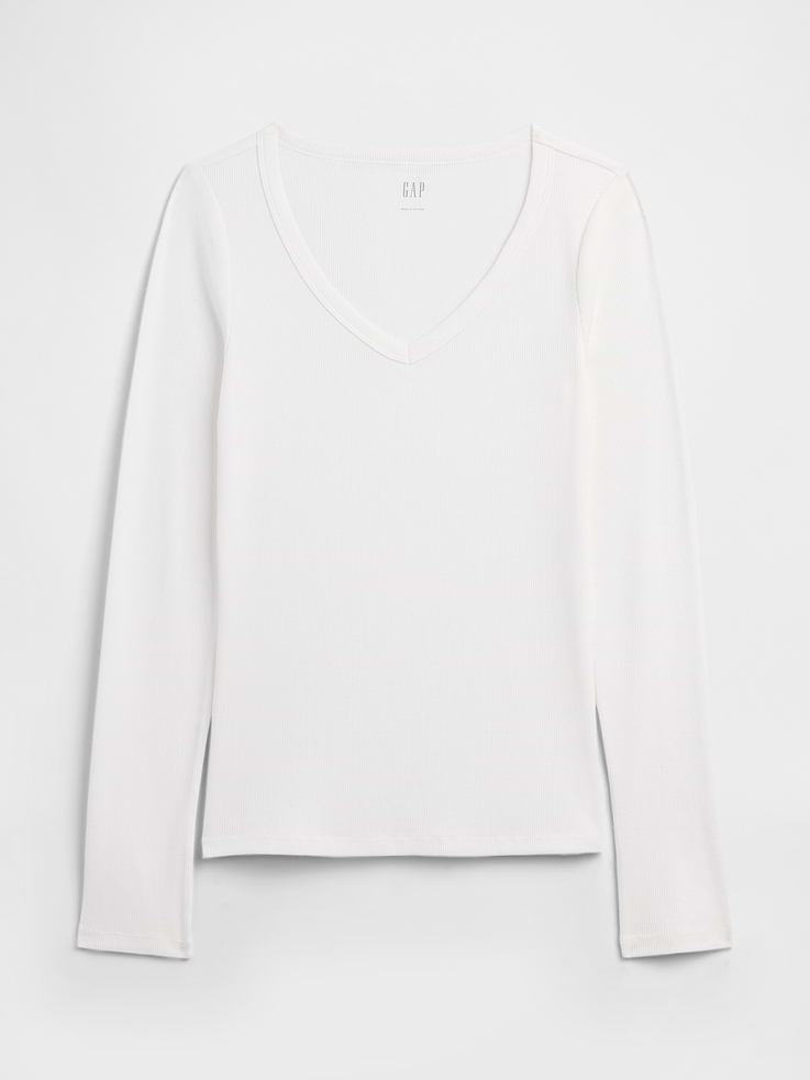 Image number 5 showing, Ribbed V-Neck T-Shirt