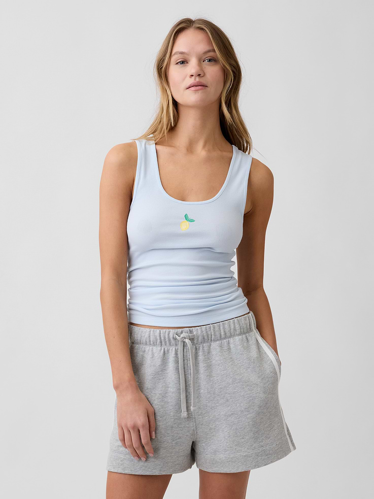 Gap Factory Women's Gap Logo Ribbed Tank Top (Essential Blue)