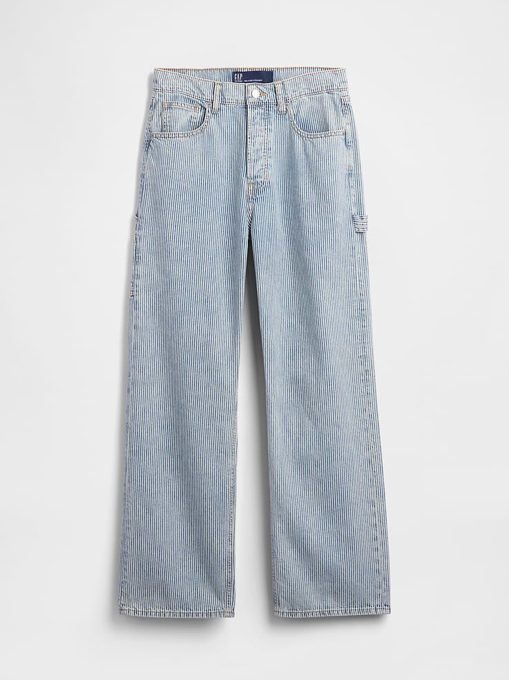 Image number 5 showing, Low Slung Relaxed Straight Railroad Stripe Carpenter Jeans