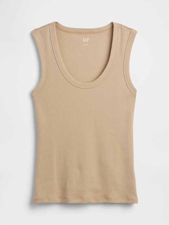 Ribbed Scoopneck Tank Top