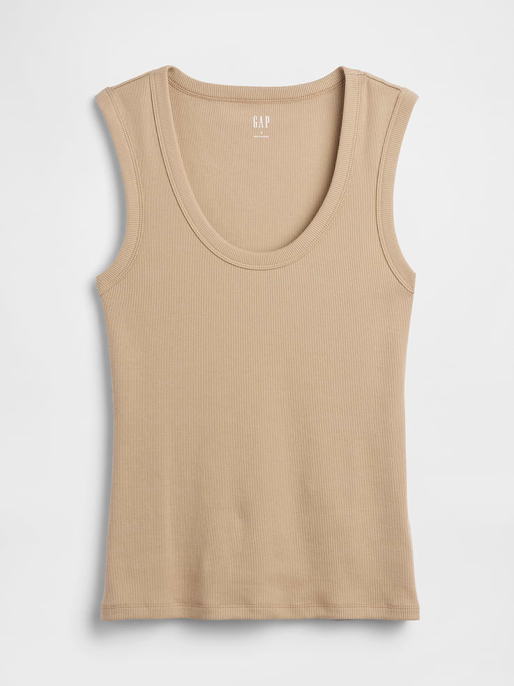 Image number 5 showing, Ribbed Scoopneck Tank Top