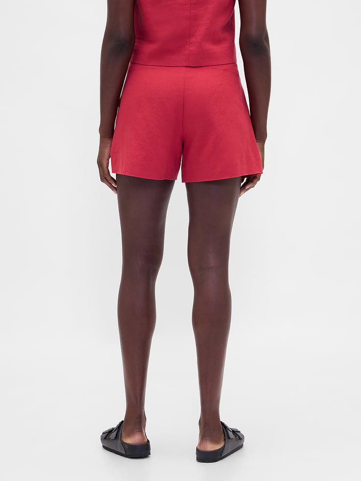Image number 4 showing, 4" Mid Rise Linen-Blend Shorts