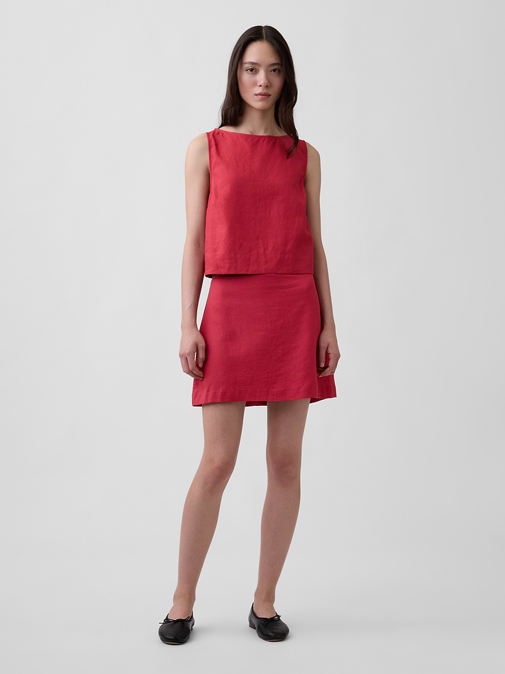 Image number 5 showing, Linen-Blend Crop Shell Tank Top