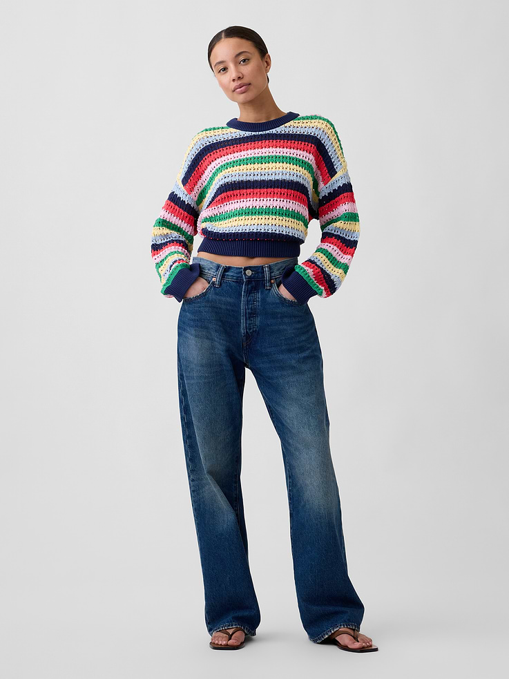 Image number 3 showing, Oversized Crochet Sweater