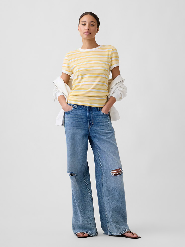 Image number 3 showing, Modern Ribbed Crewneck T-Shirt