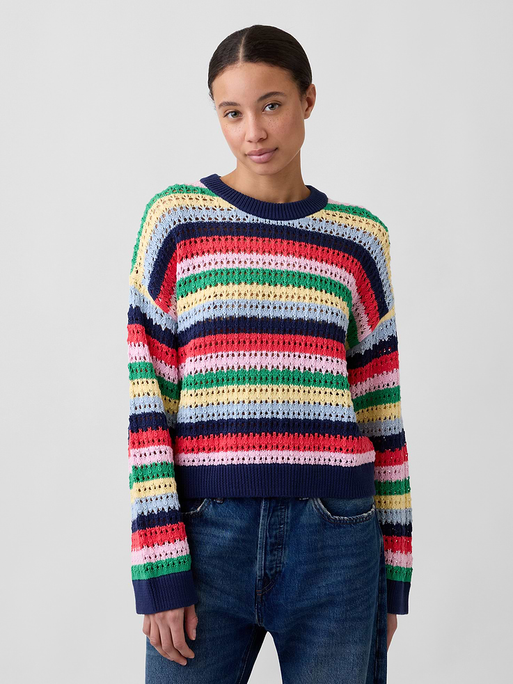 Image number 1 showing, Oversized Crochet Sweater