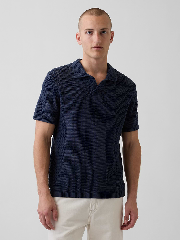 Image number 1 showing, Mesh Polo Sweater