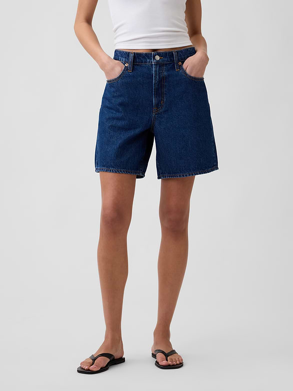 Denim Midi Shorts