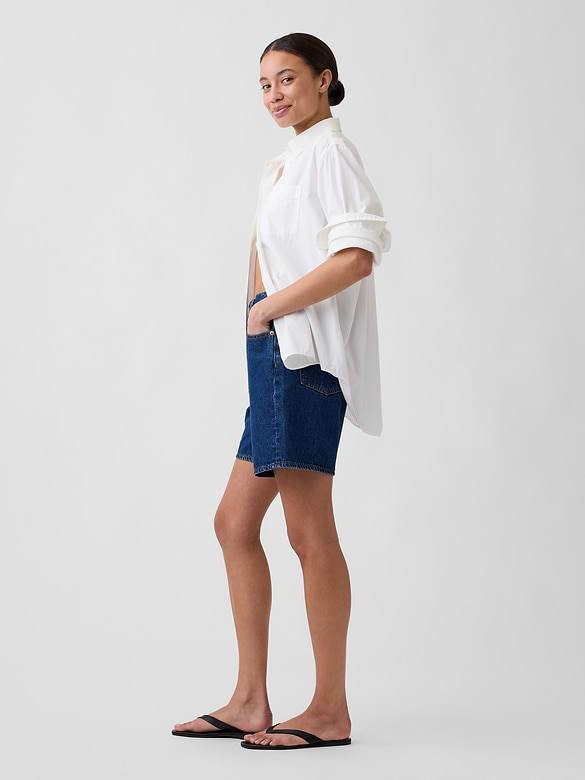 Denim Midi Shorts