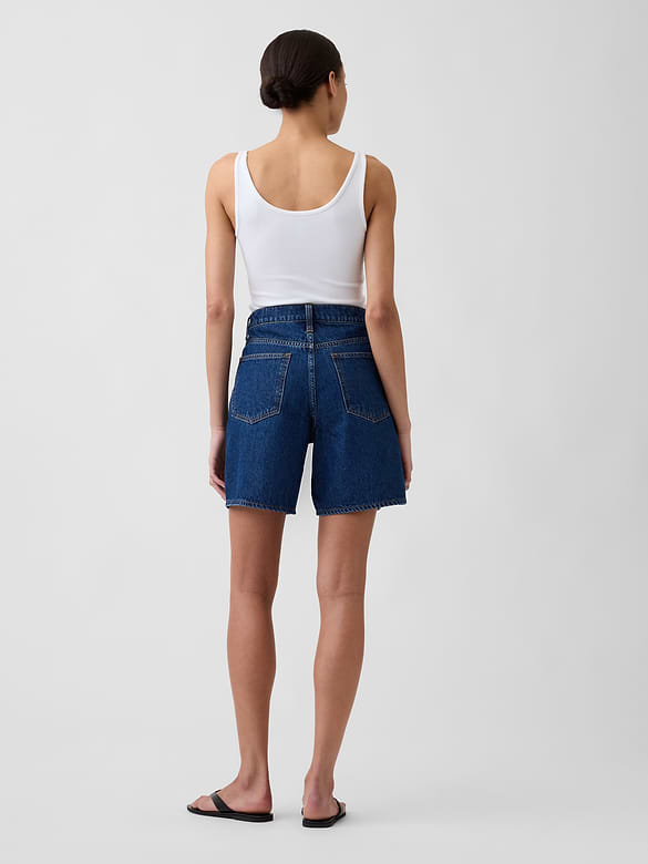 Denim Midi Shorts