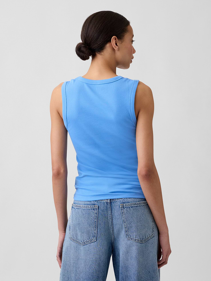 Image 2 of 5, Ribbed Scoopneck Tank Top