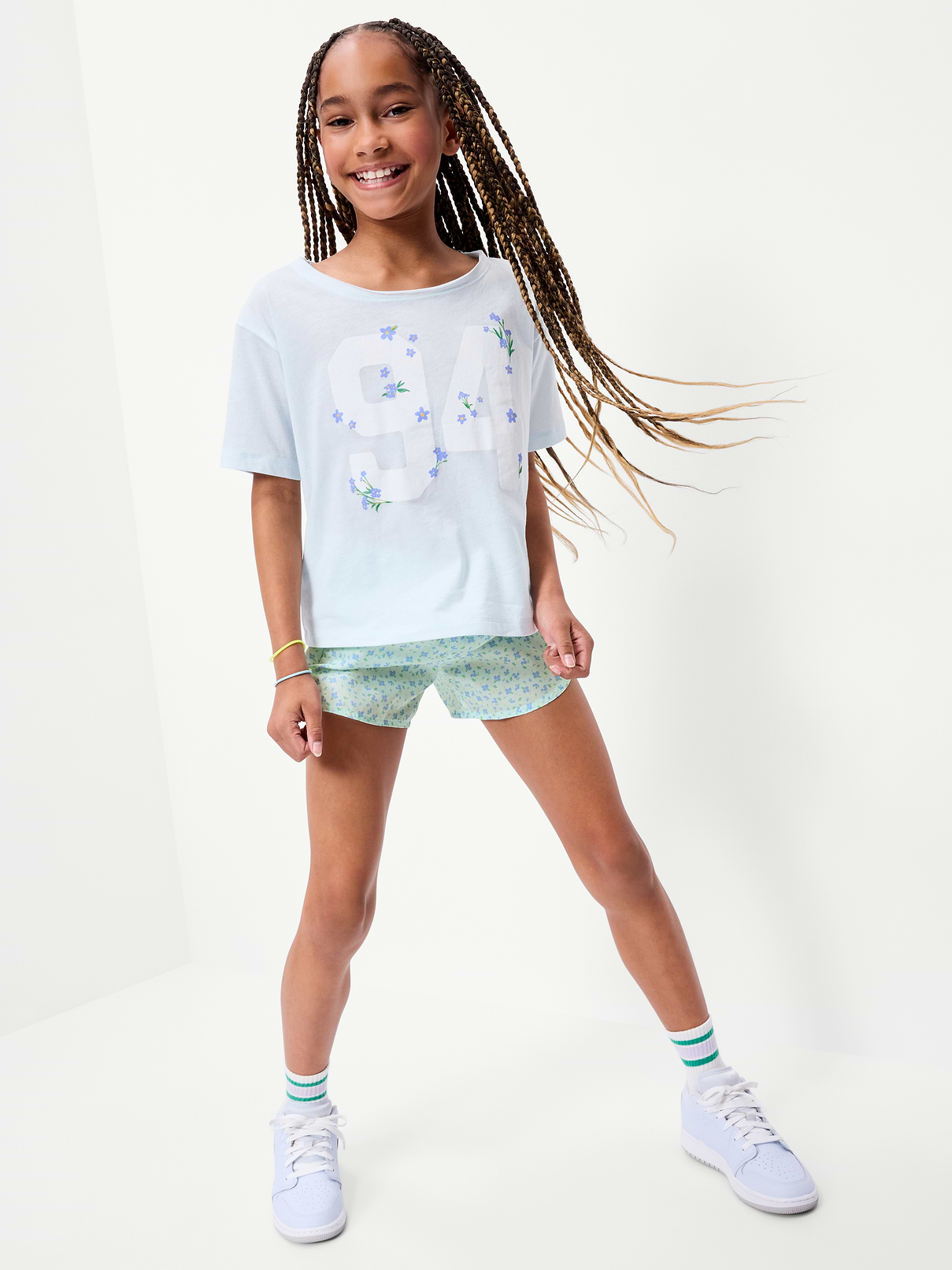 Image 3 of 4, High-Waisted Dolphin-Hem Run Shorts for Girls