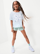 Image 3 of 4, High-Waisted Dolphin-Hem Run Shorts for Girls