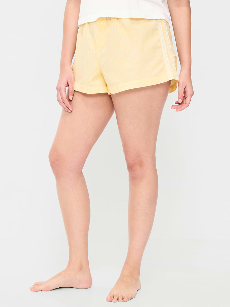Image number 6 showing, Eyelet-Trim Boxer Pajama Shorts