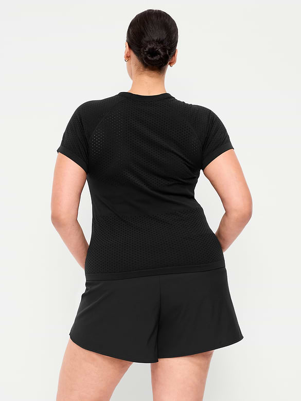 Seamless Textured Cropped T-Shirt