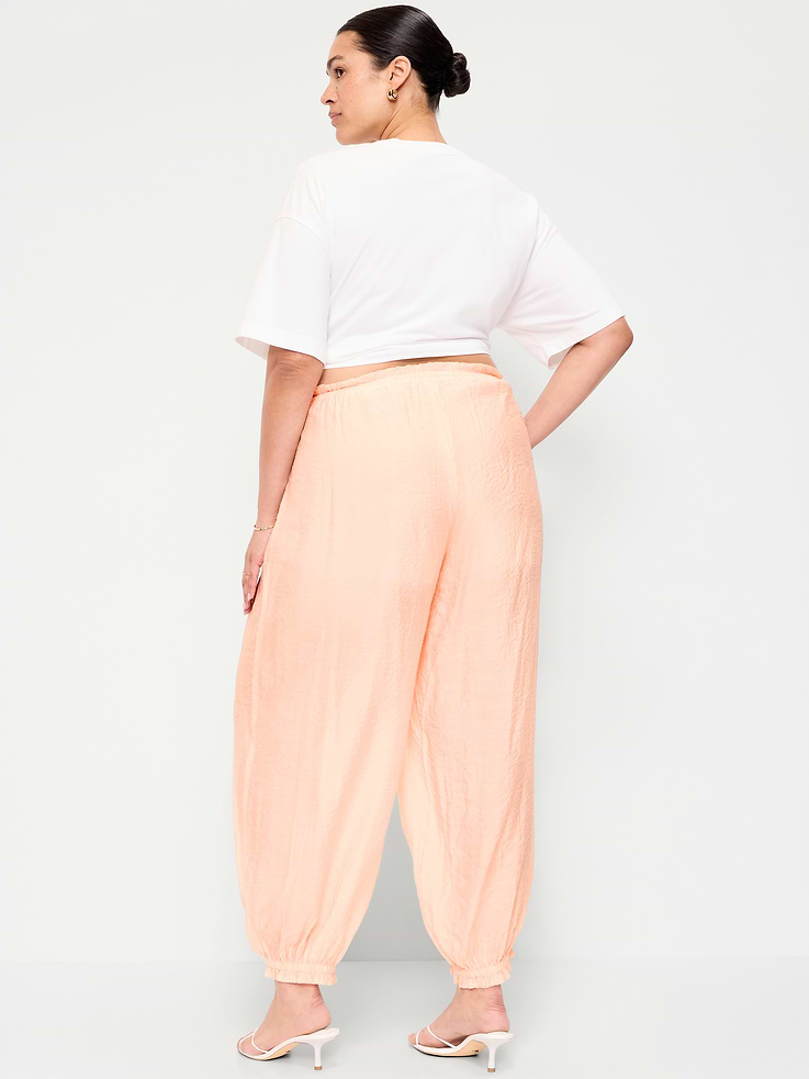 Image number 9 showing, High-Waisted Sheer Chiffon Harem Pants