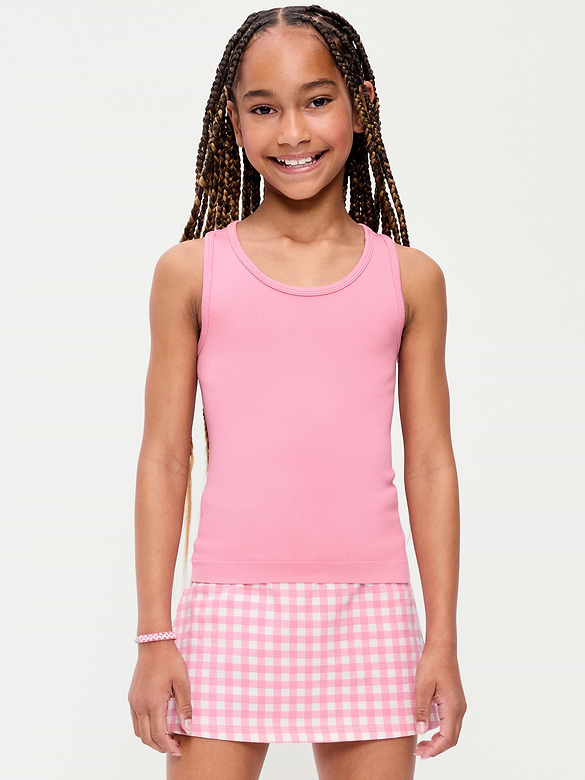 Fitted Seamless Ribbed Racerback Performance Top for Girls