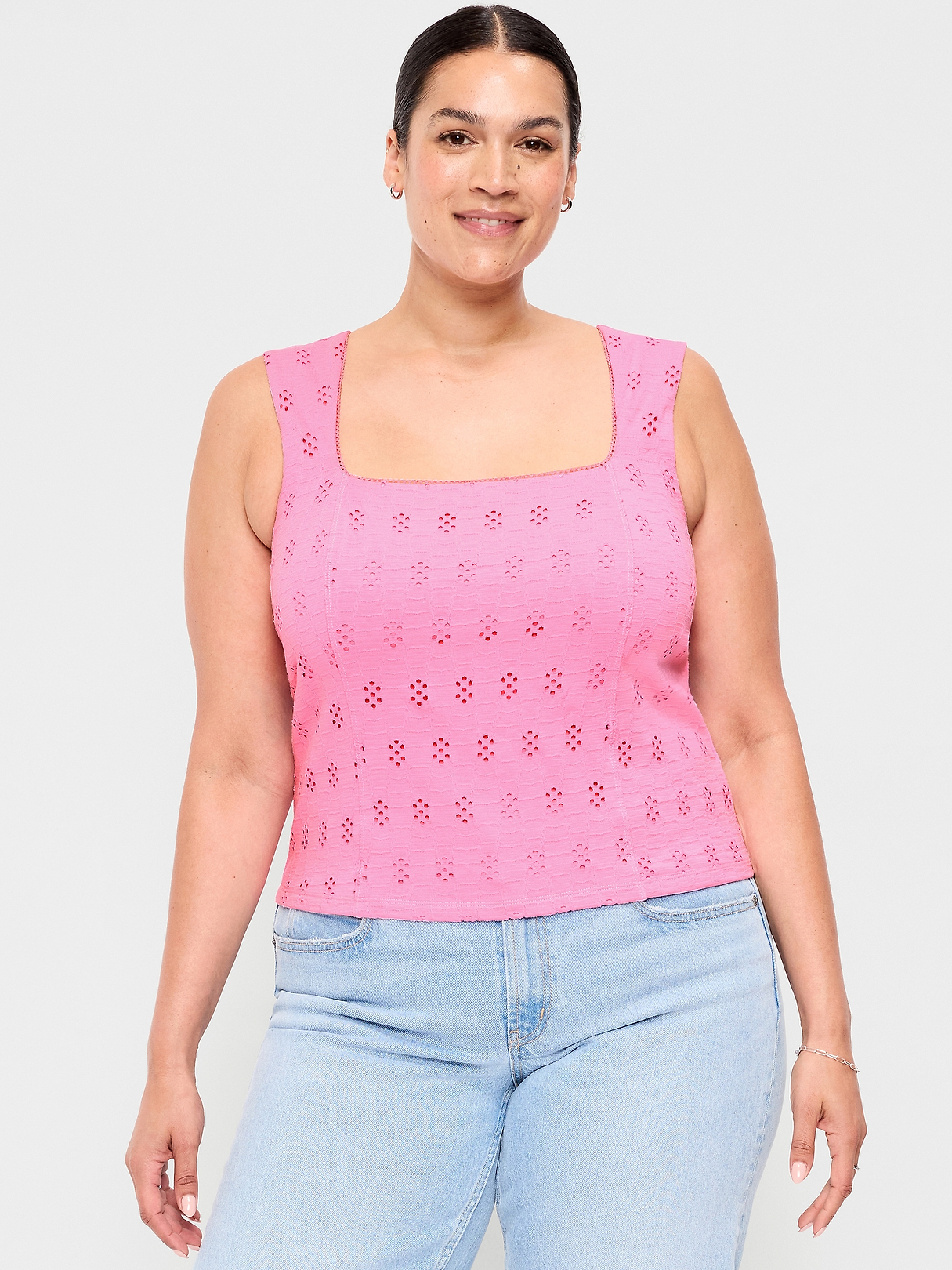 Seamed-Bodice Eyelet Tank Top | Old Navy