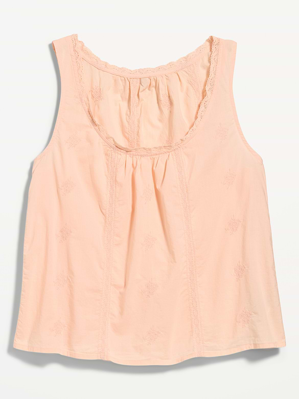 Camisole brodée à bordure à volants