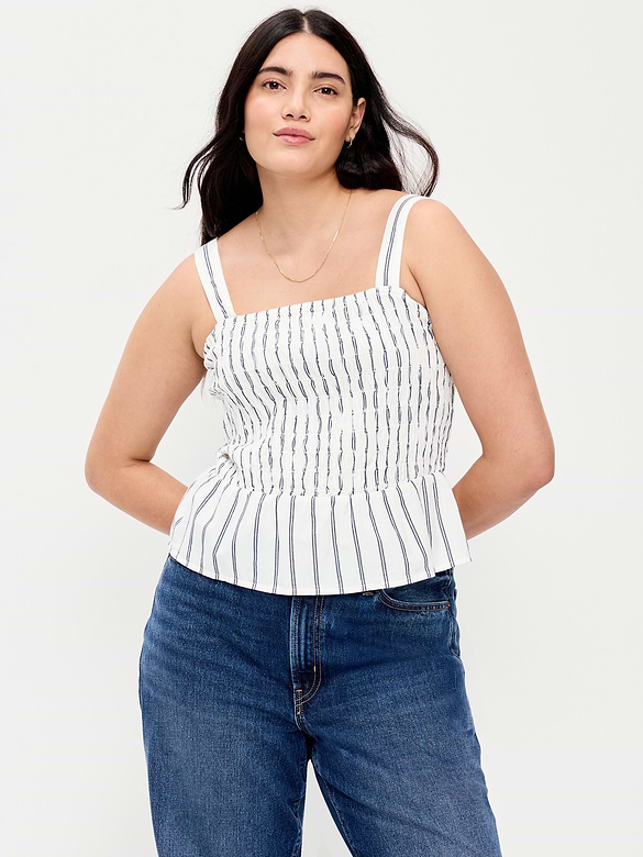 Camisole à smocks et à basque