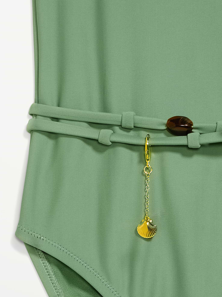 Image number 9 showing, Strapless Belted One-Piece Swimsuit