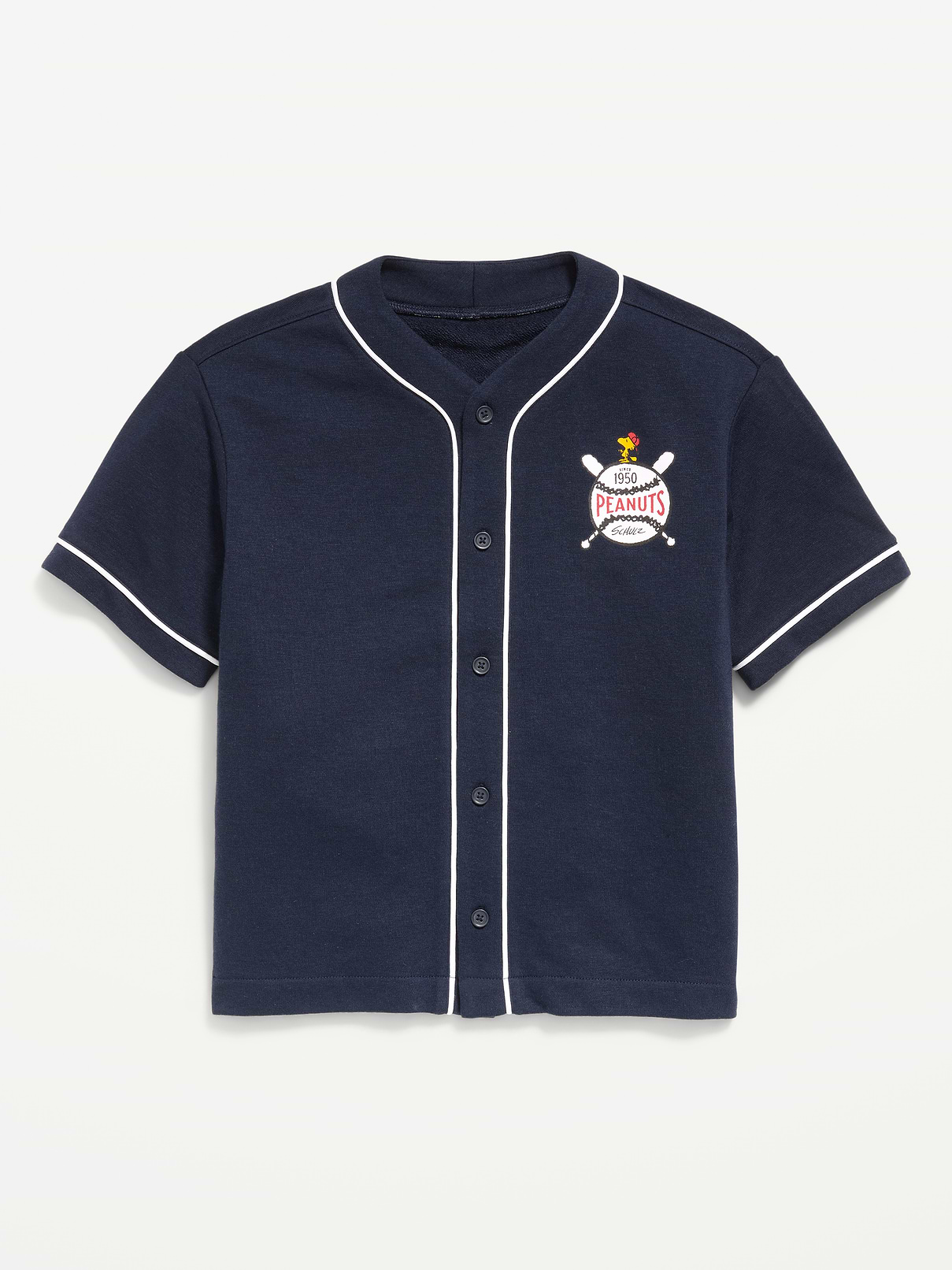 Image number 1 showing, Peanuts™ French Terry Baseball Shirt for Boys