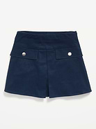 Image number 4 showing, School Uniform Front-Pleated Twill Skort for Girls
